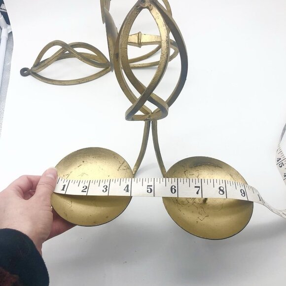 Set Of 2 Vintage Hold Wrought Iron Wall Sconces Scroll Pillar - Picture 3 of 9